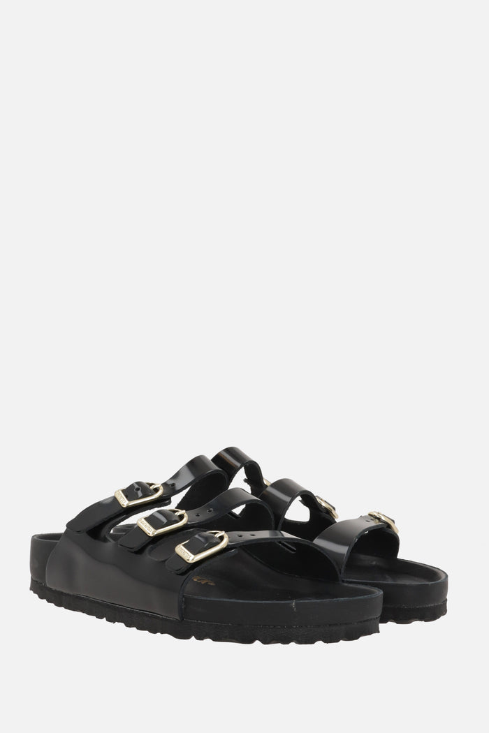 Florida Fresh flat sandals in shiny leather (Narrow Fit)