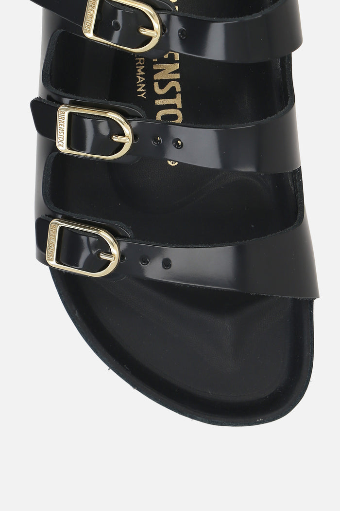 Florida Fresh flat sandals in shiny leather (Narrow Fit)