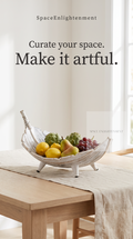 Fruit Bowl Coconut Leaf Whitewash Natural Texture - Large