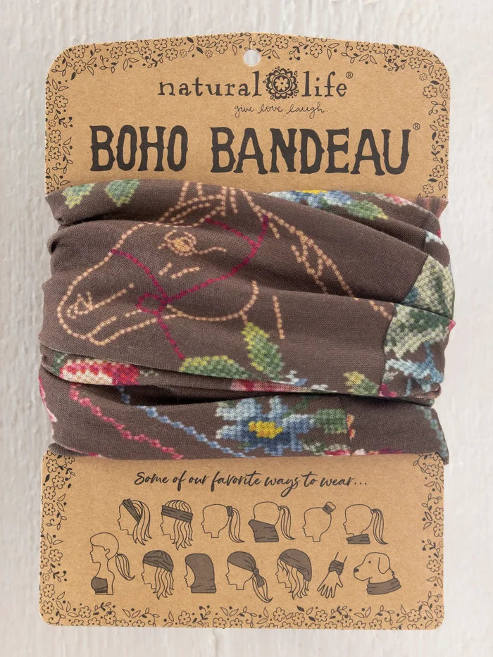 Full Boho Bandeau® Headband - Crafted Bouquets Chocolate-view 1