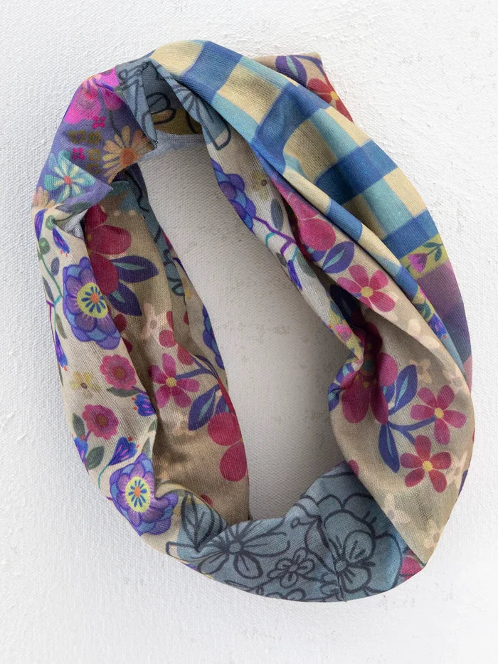 Full Boho Bandeau® Headband - Gingham Floral Patchwork-view 3
