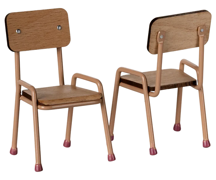 Maileg - Furniture for Mouse - Table And Chair Set - Dark Powder - Chairs