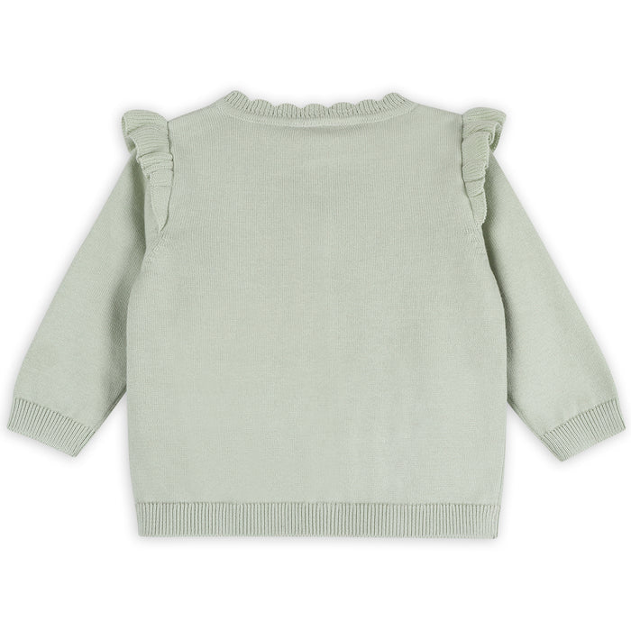 Furry Chick & Bunny Baby Knit Cardigan (Organic Cotton) - Back