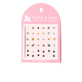 Furry Friends nail art stickers featuring small animal faces and paw prints for manicures by Olive and June