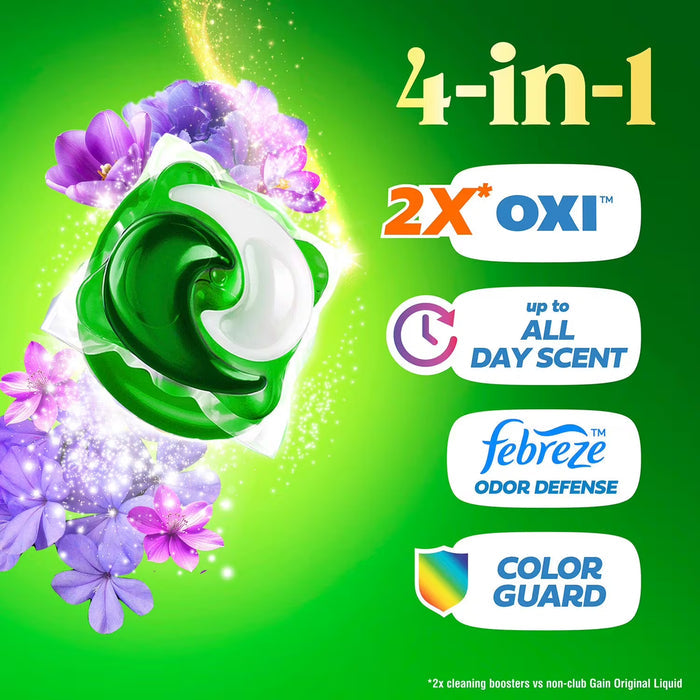 Gain Flings 4 in 1 Laundry Detergent Pacs, Moonlight Breeze - 152 Ct