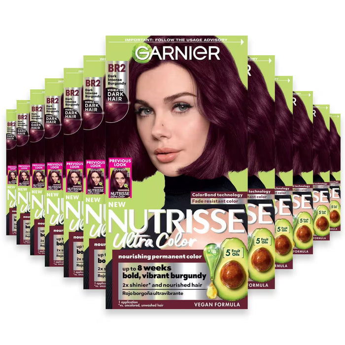 Garnier Nutrisse Ultra Bold Hair Color – BR2 Burgundy – 12 Pack