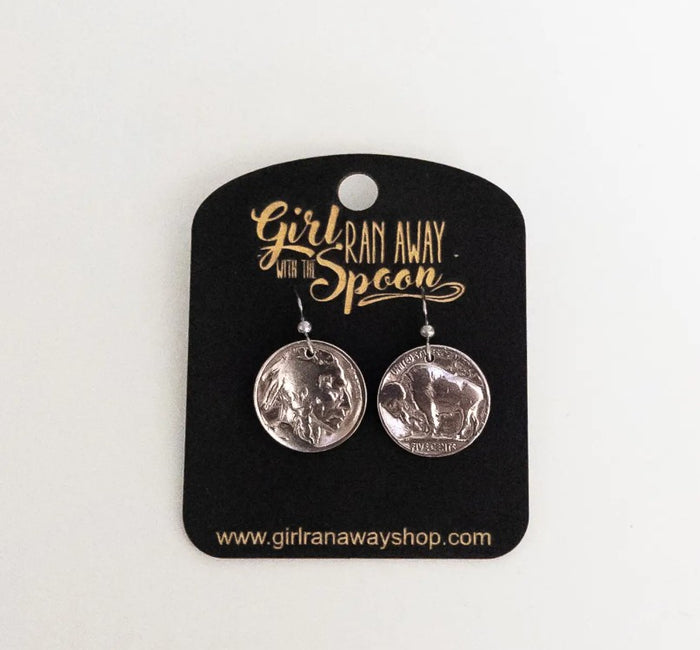 Genuine Buffalo Nickel Earrings