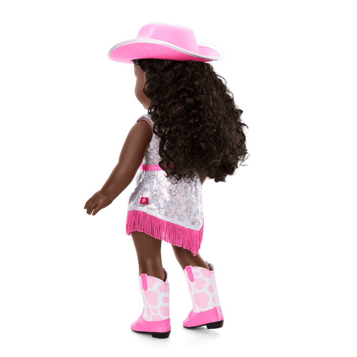Glam Pink Cowgirl Outfit for 18-inch Dolls
