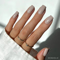 Glamnetic - Bare Bliss Press-On Nails | Medium Square Grey Nude Opaque Nails