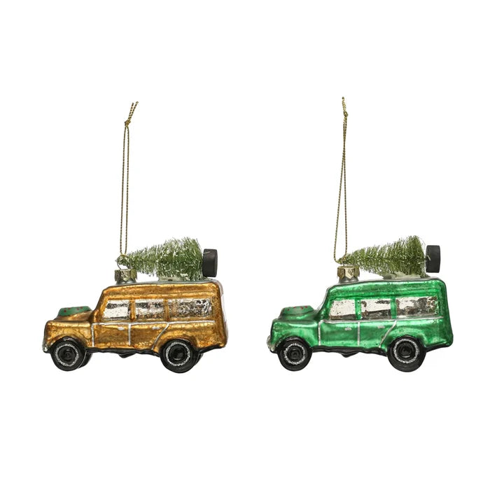 Glass Vintage Vehicle Ornament