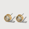 Gold Bezel Set Crystal Studs