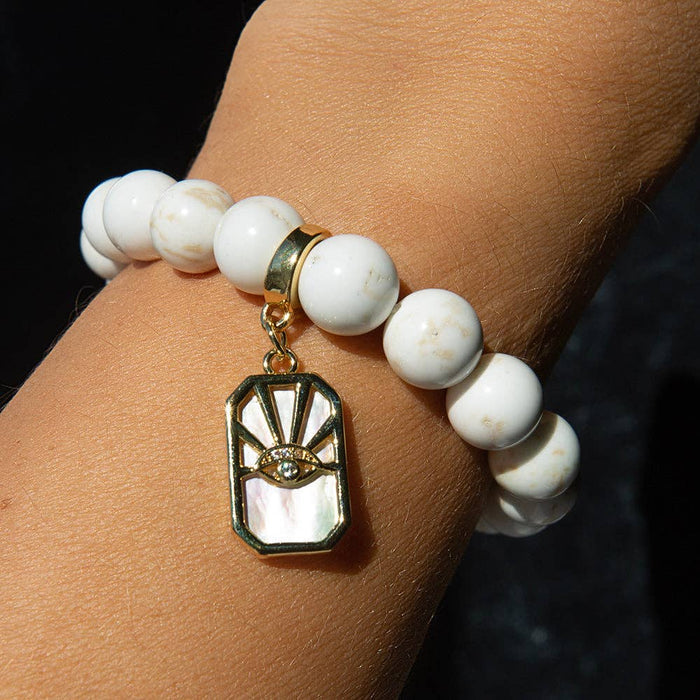 Gold Charm-Eye/Mother of Pearl