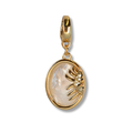 Gold Charm Sun Medallion Mother of Pearl