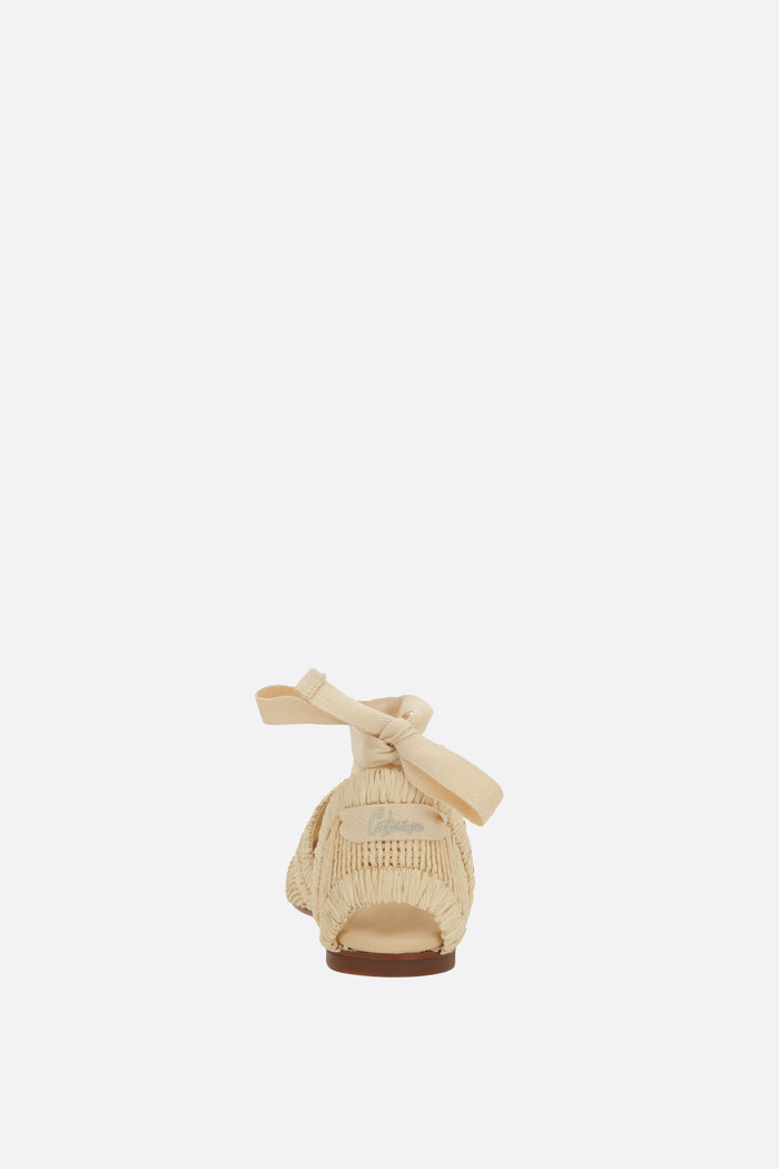 Goldie flat sandals in raffia