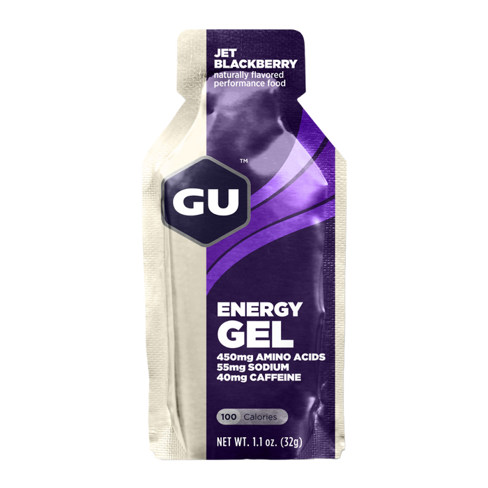 A product picture of the Gu Energy Jet Blackberry | 32g