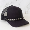HA003 - Western Beaded Trucker Hat Chain - Silver