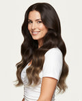 halo one-step hair extensions brown melt.