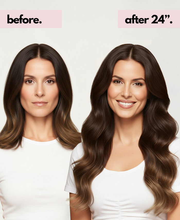 halo one-step hair extensions brown melt.