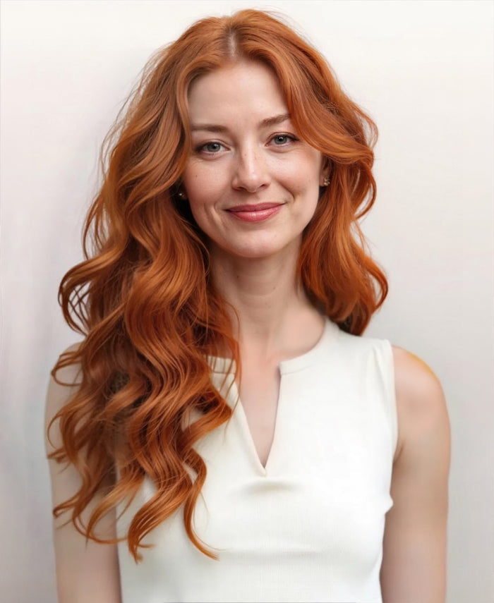 halo one-step hair extensions copper.