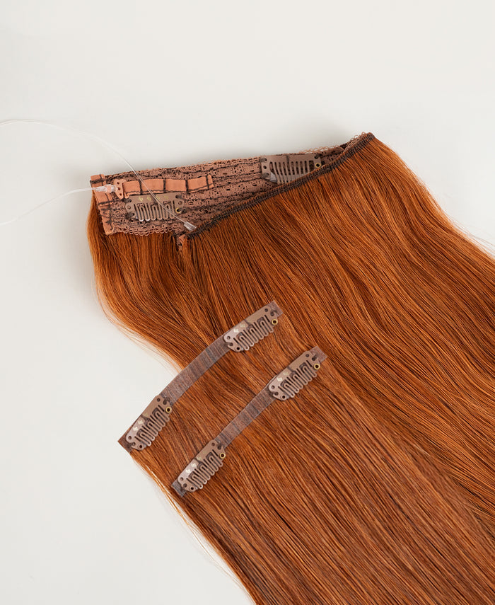 halo one-step hair extensions copper.