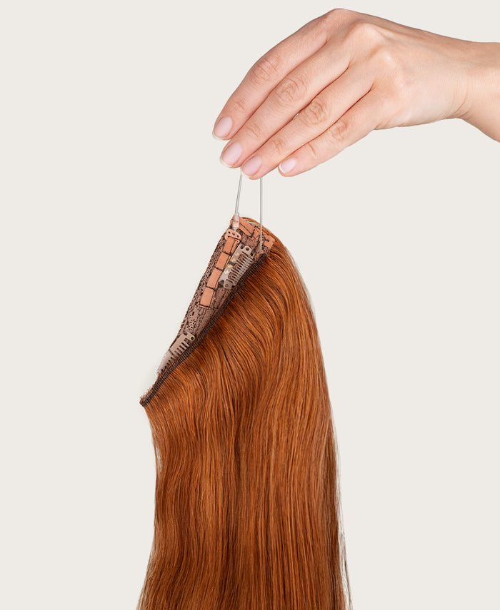 halo one-step hair extensions copper.