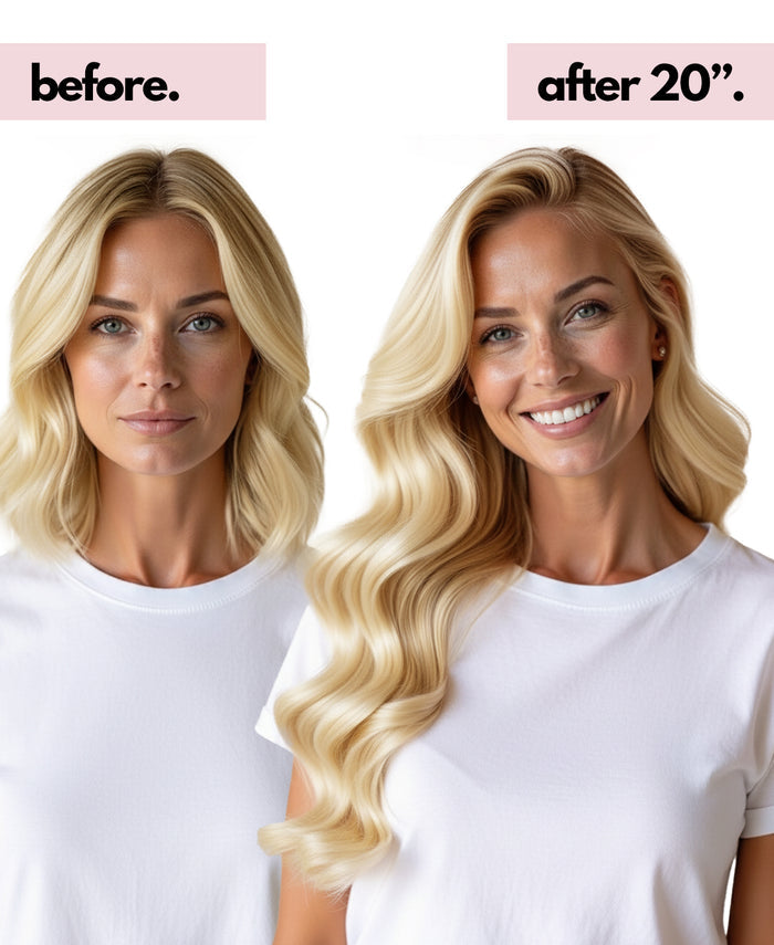 halo one-step hair extensions dirty blonde.