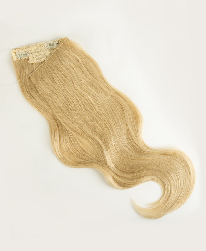 halo one-step hair extensions dirty blonde.