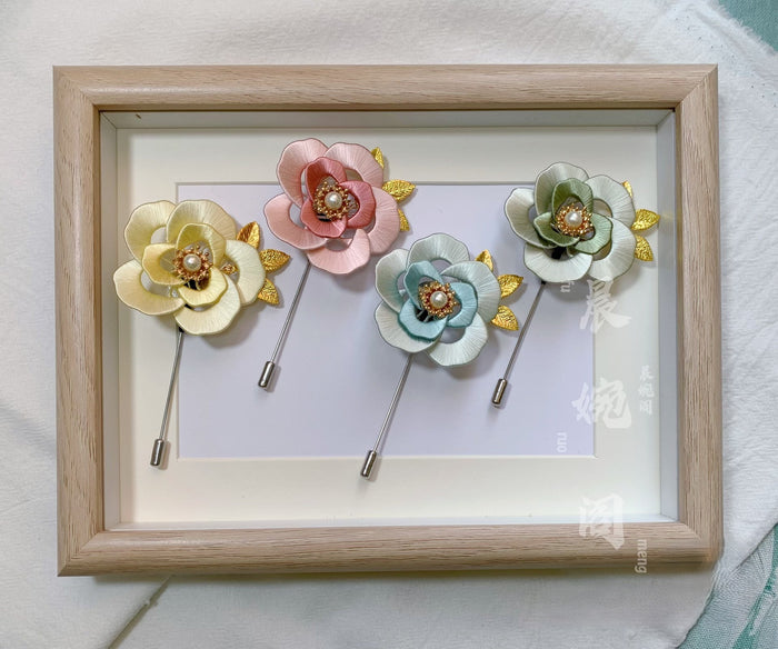 Handmade Chanhua Rose Brooch - Thread Rose Flower Pin
