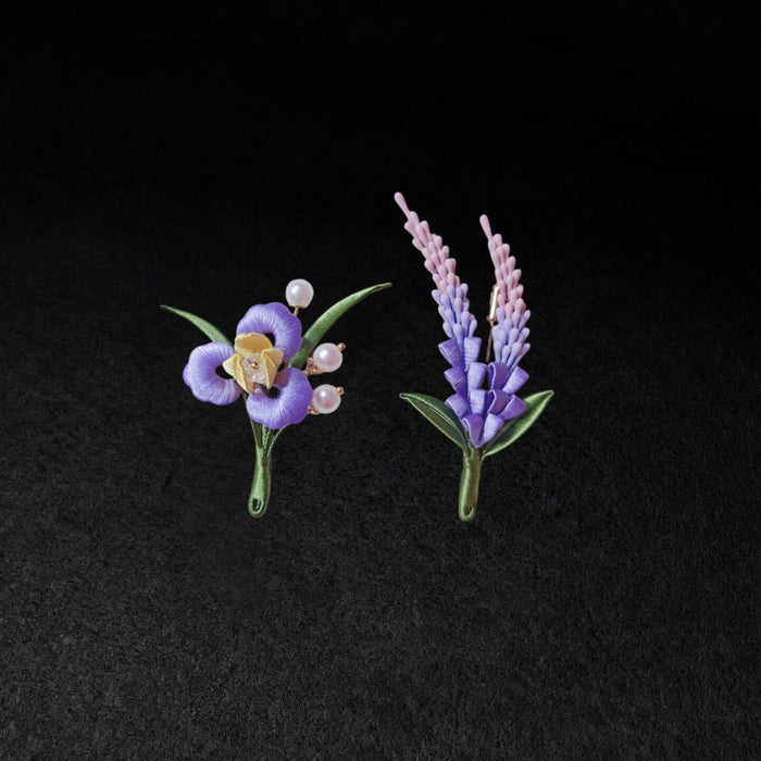 Handmade Chanhua Sage Brooch - Ombre Flower Brooch