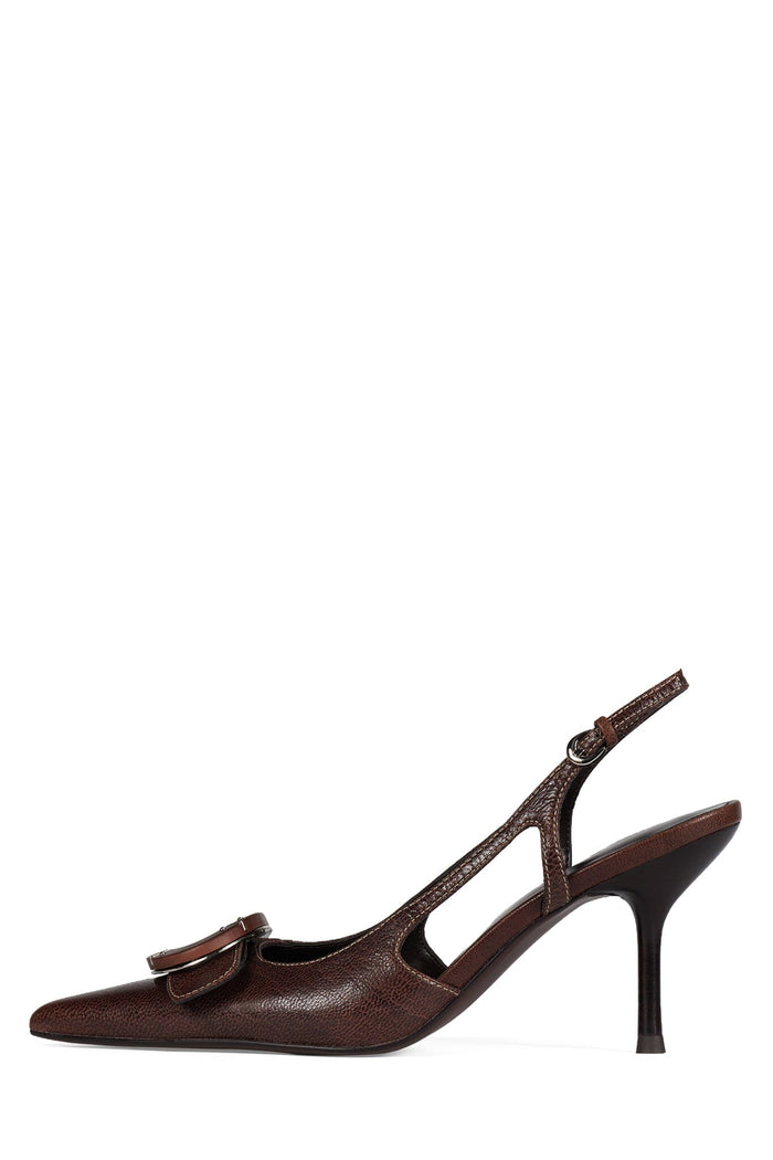 HANNIGAN Jeffrey Campbell Heeled Slingback Brown Combo