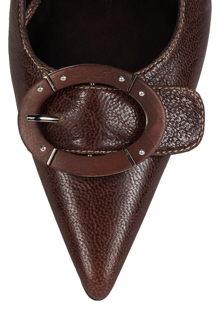 HANNIGAN Jeffrey Campbell Heeled Slingback Brown Combo