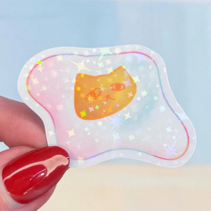 Happy Arden Kitty Egg Holographic Vinyl Sticker