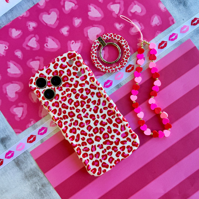 Heartbreaker Fancy Phone Charm â Heartbreaker Phone Charm - Pink & Red Heart Beaded Phone Wrist Strap Break hearts, not phones!