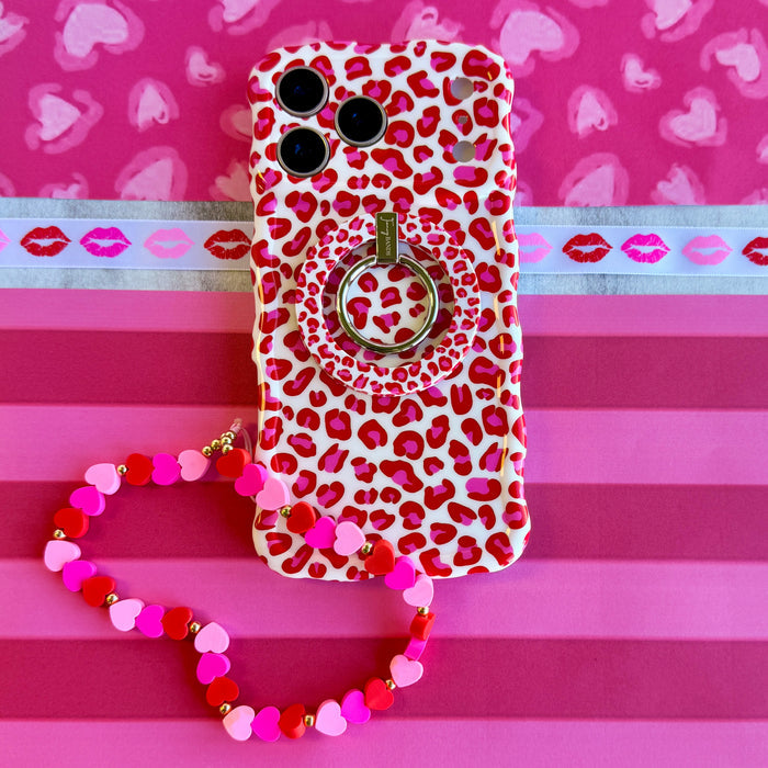Heartbreaker Fancy Phone Charm â Heartbreaker Phone Charm - Pink & Red Heart Beaded Phone Wrist Strap Break hearts, not phones!