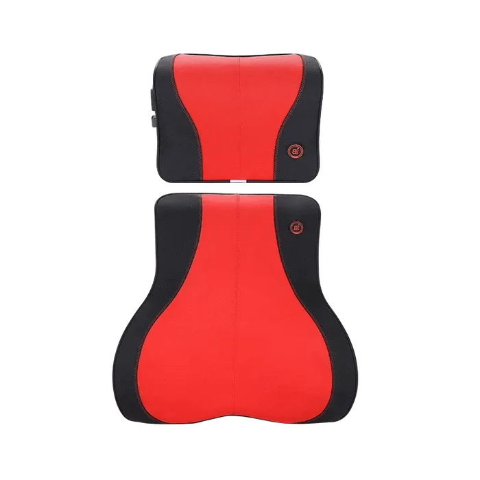 Heated Massage Seat with Memory Foam Neck Pillow – Universal Fit & Adjustable Support for Travel Comfort