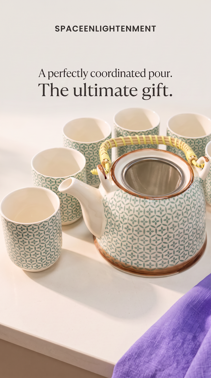 Herbal Teapot Set - Green Mosaic