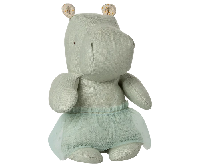 Maileg - Hippo W/Skirt - Mint - Sitting