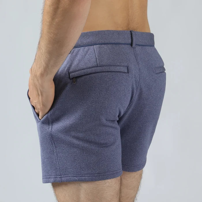 Holler 5" Solid Stretch Shorts Heather Blue