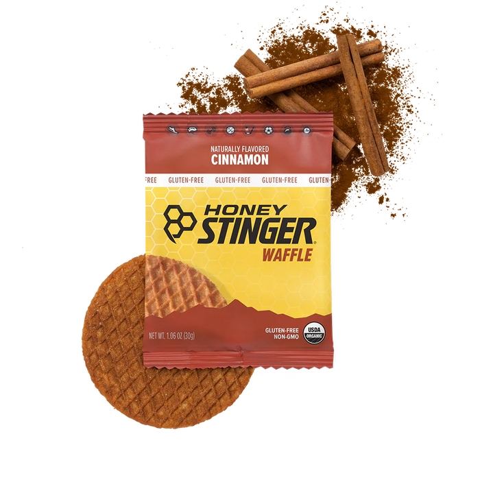 A product picture of the Honey Stinger Cinnamon Waffles (Gluten Free)