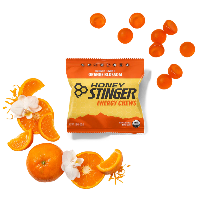 A product picture of the Honey Stinger Orange Blossom Chews