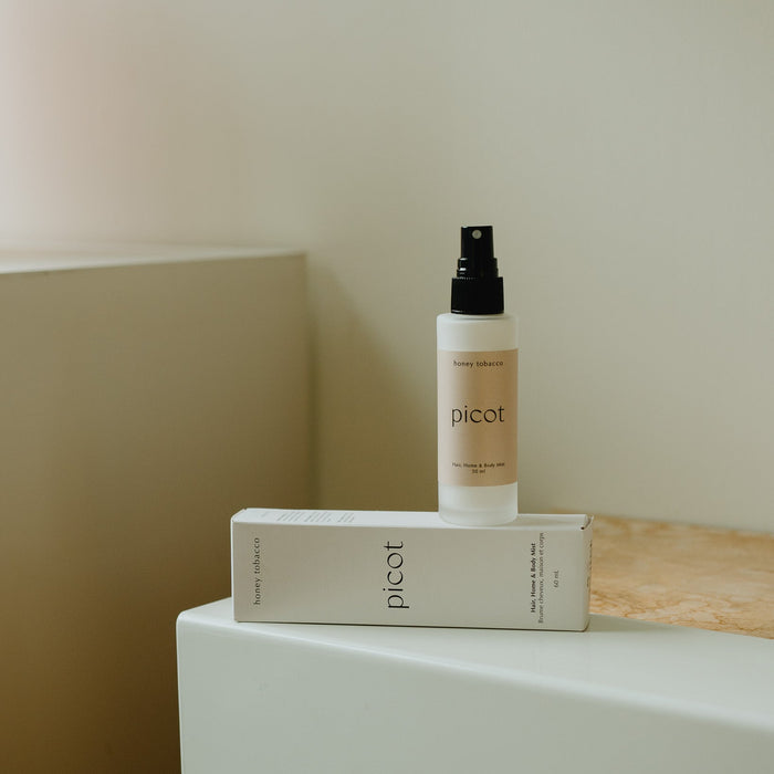 honey tobacco scented hair mist and perfume for body and home Canadian perfume