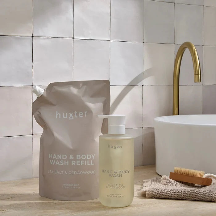 huxter huxter Huxter Hand & Body Wash Refill Pouches - Sea Salt & Cedarwood - 1L