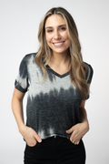 IN STOCK Sophie Top - Ombre Micro Stripes Midnight and White
