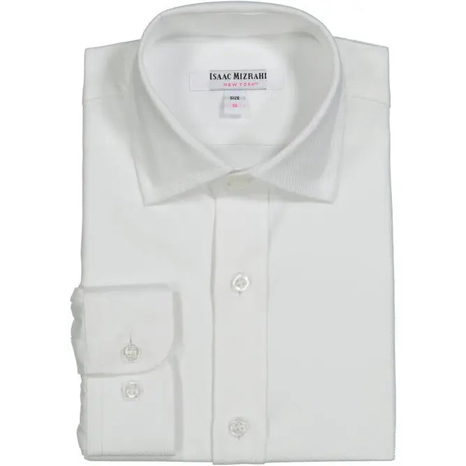 Isaac Mizrahi Solid White Dress Shirt