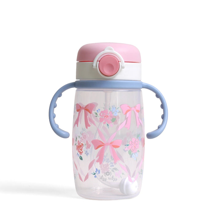 Itzy Sips Straw Cup w/ Ribbons & Roses