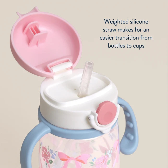 Itzy Sips Straw Cup w/ Ribbons & Roses