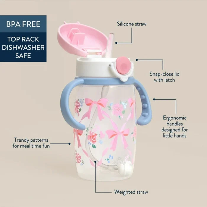 Itzy Sips Straw Cup w/ Ribbons & Roses