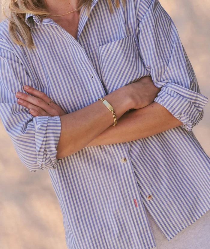 Jane Relaxed Shirt Cali Poplin Blue Stripe