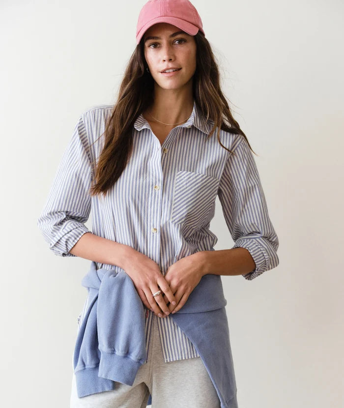 Jane Relaxed Shirt Cali Poplin Blue Stripe