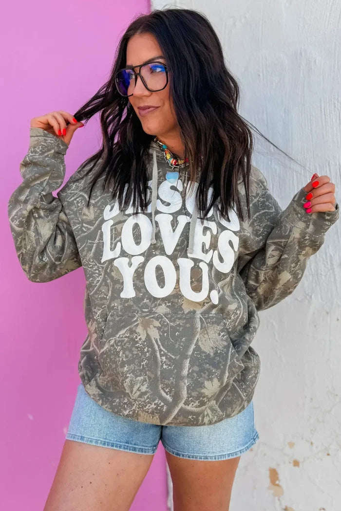 Jesus Loves You Camo Hoodie